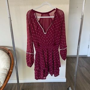 Maroon flowy dress
